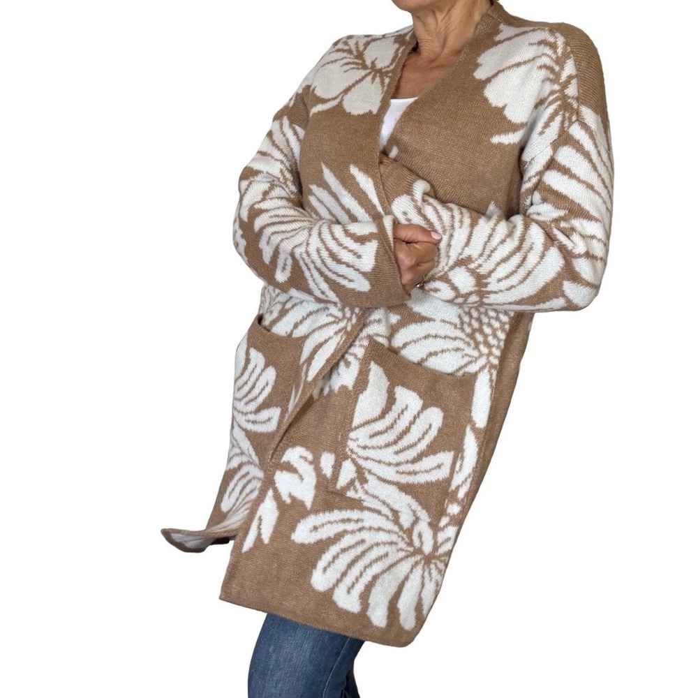 By Anthropologie Floral Cardigan Sweater Small Open Cottagecore Boho Chic Rustic - Picture 14 of 16